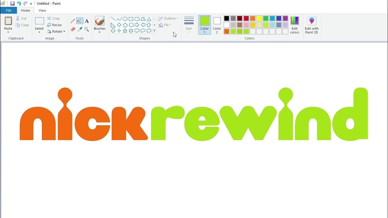 How to draw the NickRewind logo using MS Paint | How to draw on your computer