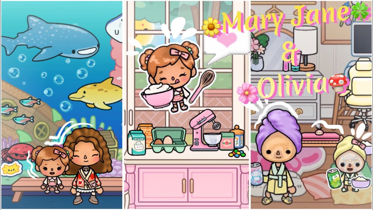 Systrarnas aktivitetsdag🪁🧁//Toca Boca familje-roleplay på svenska 🇸🇪 