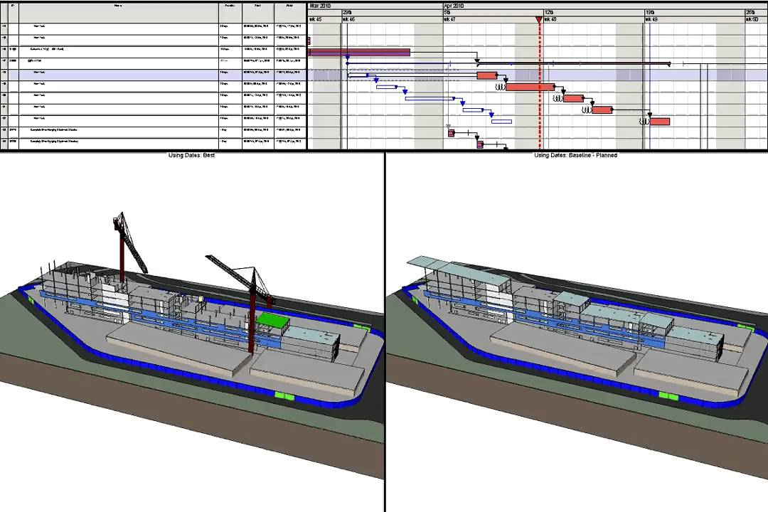 Synchro 4D Model : Planned v Actual Project