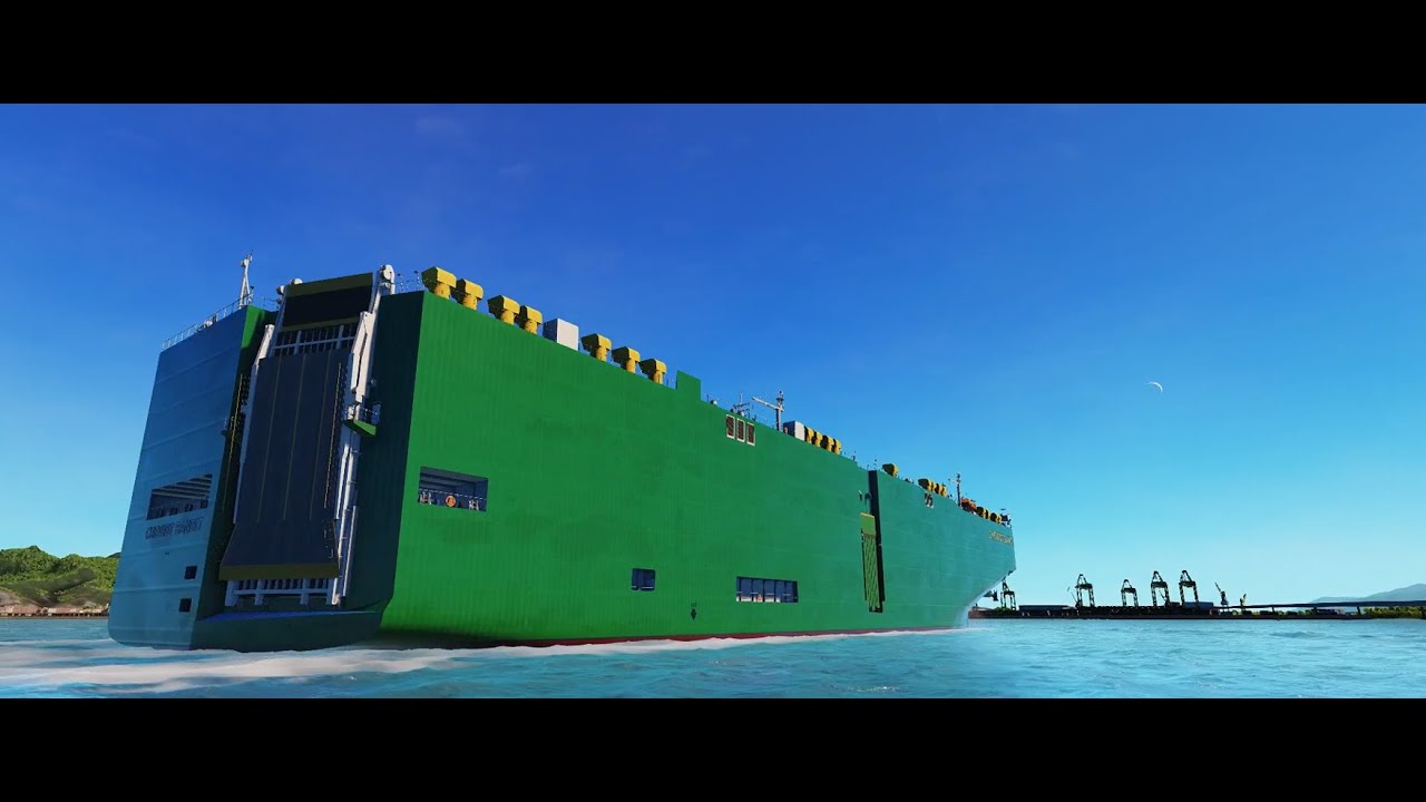 Ship Simulato:Car ro-ro ships enter Rio de Janeiro, Brazil