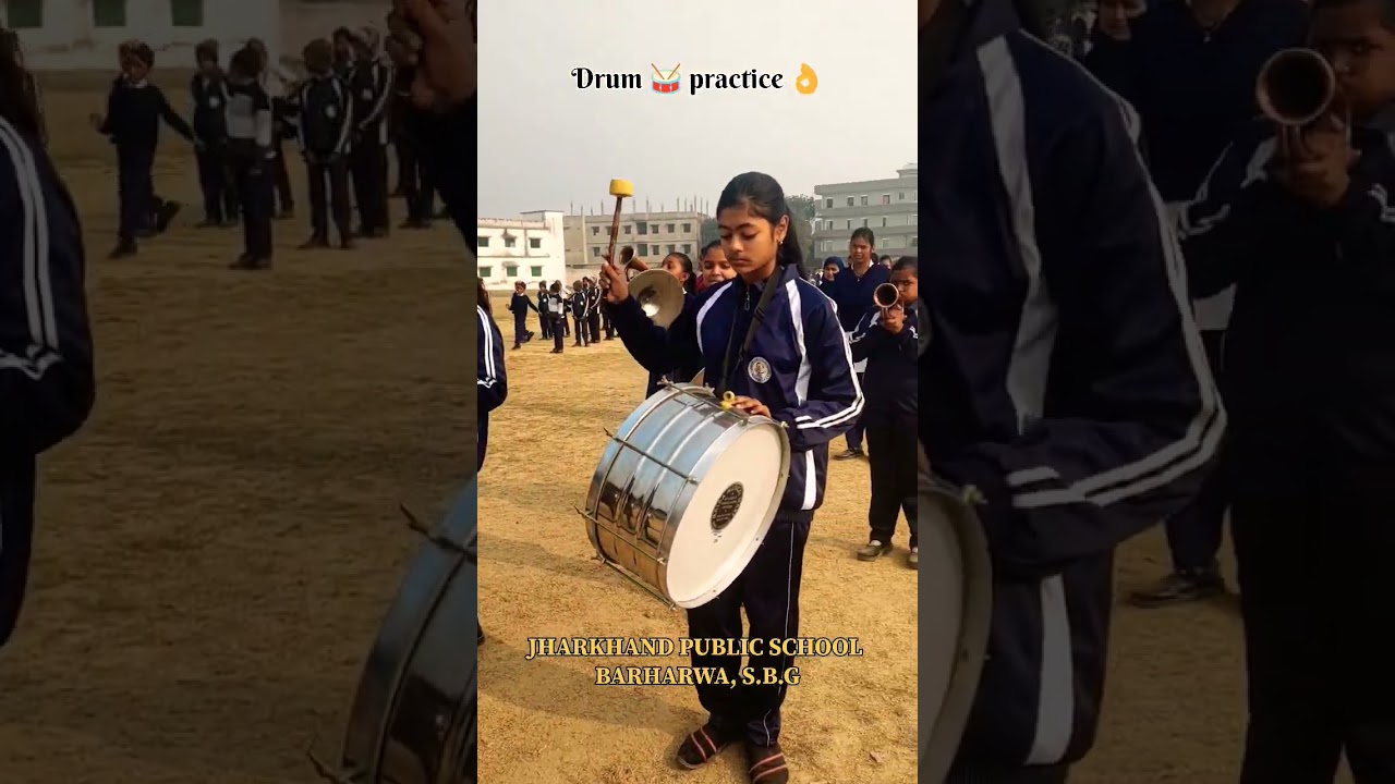 Drums 🥁 practice 👌 Jharkhand public school, barharwa s.b.g | Drums 🥁 practice by school girls.