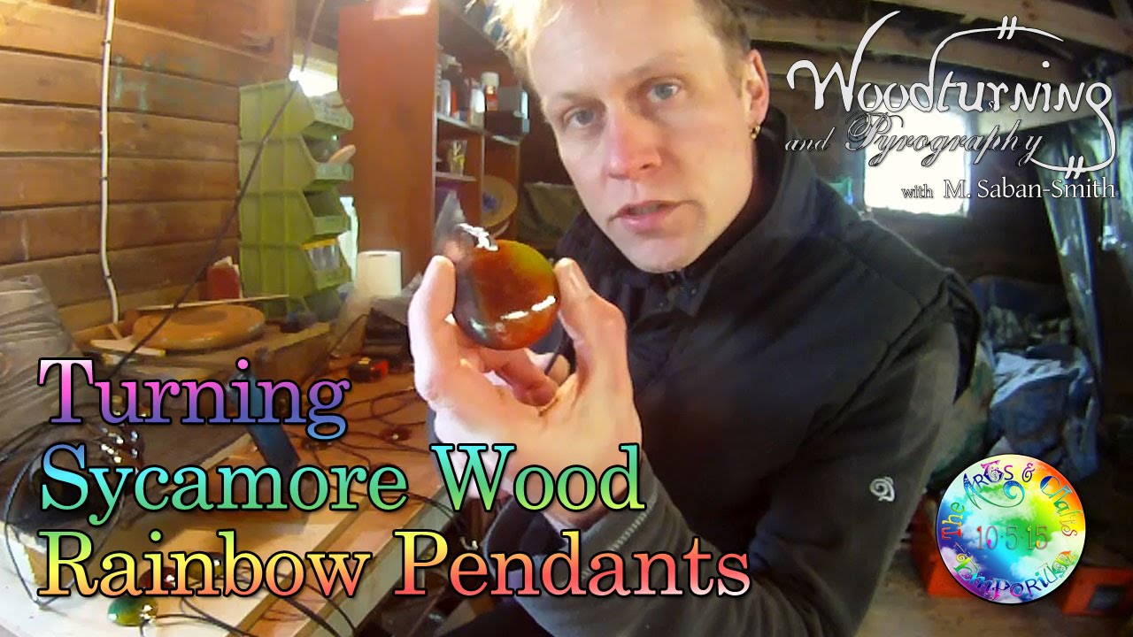 #7 Ожерелье с подвеской-радугой из платана, работающее в технике Woodturning