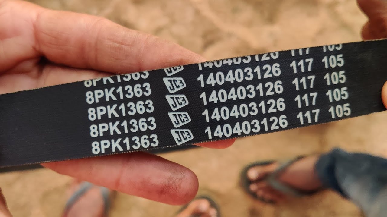 इंजन का फैन बेल्ट टूट जाता है तो कैसे लगाया जाता है और फैन बेल्ट का नंबर है एक्स वेटर मशीनों टाटा...