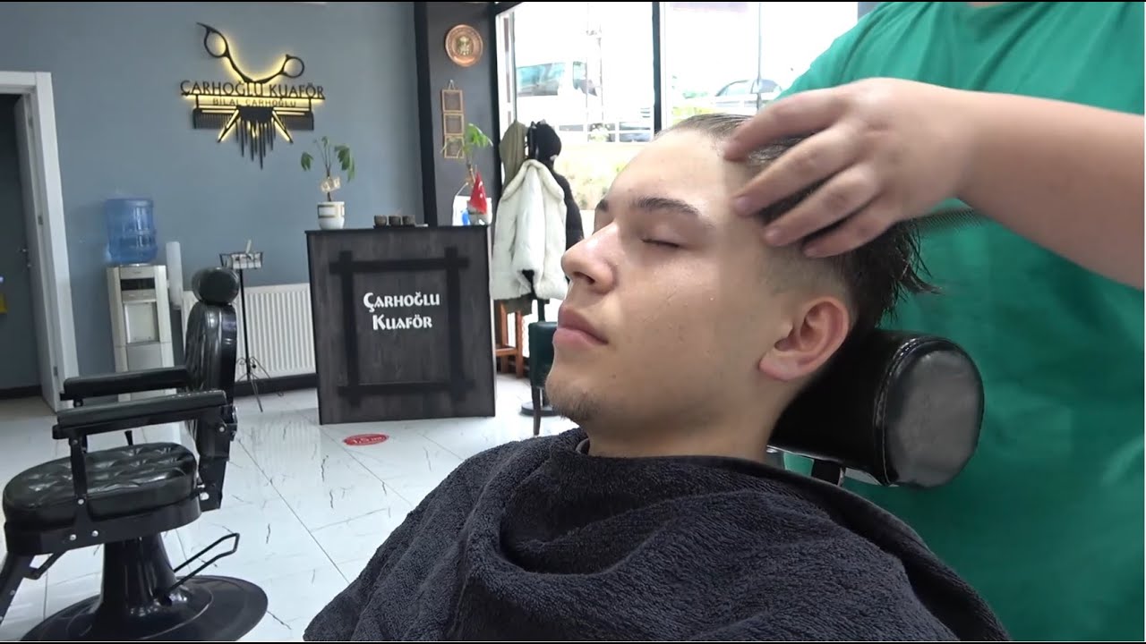 Royal Service Of Turkish Barber Asmr Head Massage Face Massage Facial Care and Hand Massage