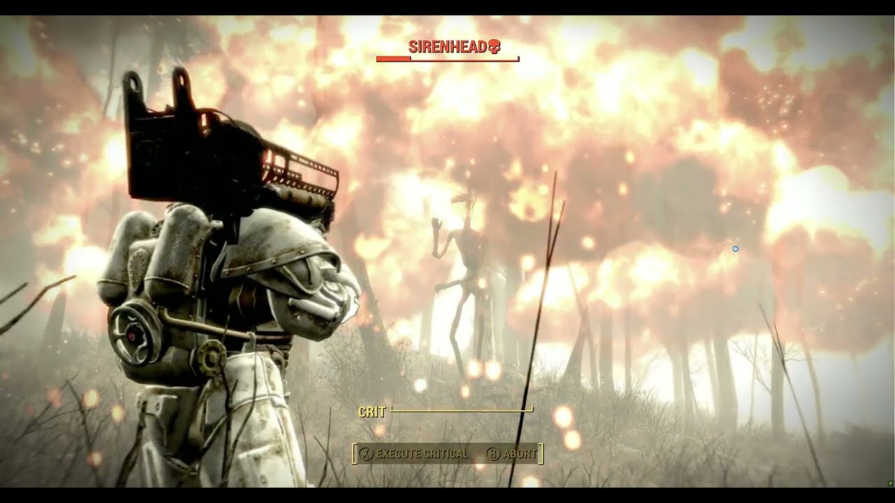 Fallout 4 Siren Head vs fat man