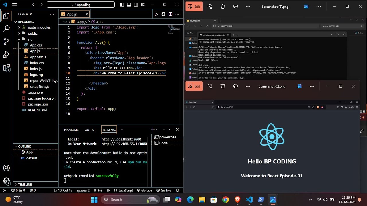 How to download and setup React JS | Episode -01 | BP CODING | By Bibash Sharma