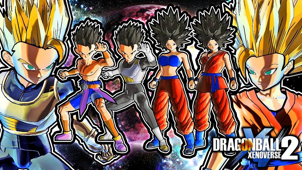 Dragon Ball Xenoverse 2 Universe 6 Saiyan Pack - Apprentice Caulifla & Cabba Gameplay (ALL COSTUMES)