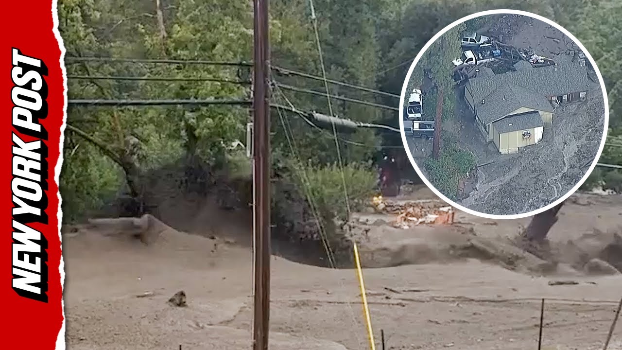 Torrent of Muddy Floodwater RUSHES Through California Neighborhood