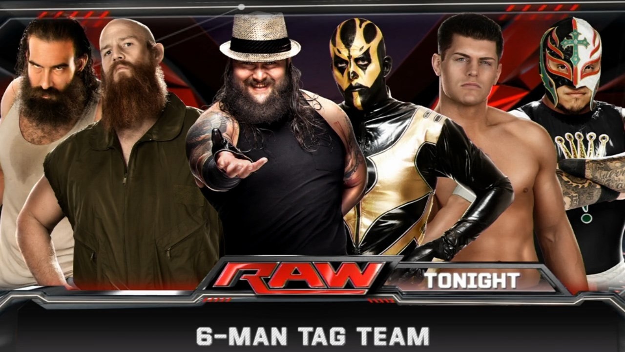 RAW | The Wyatt Family vs. The Brotherhood (Cody Rhodes & Goldust) & Rey Mysterio