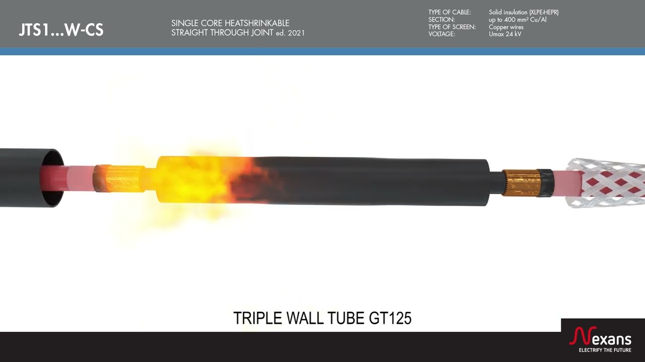 MV Heat Shrink Cable Joints | Nexans JTS Single Core Heat Shrink Joint 17-24kV
