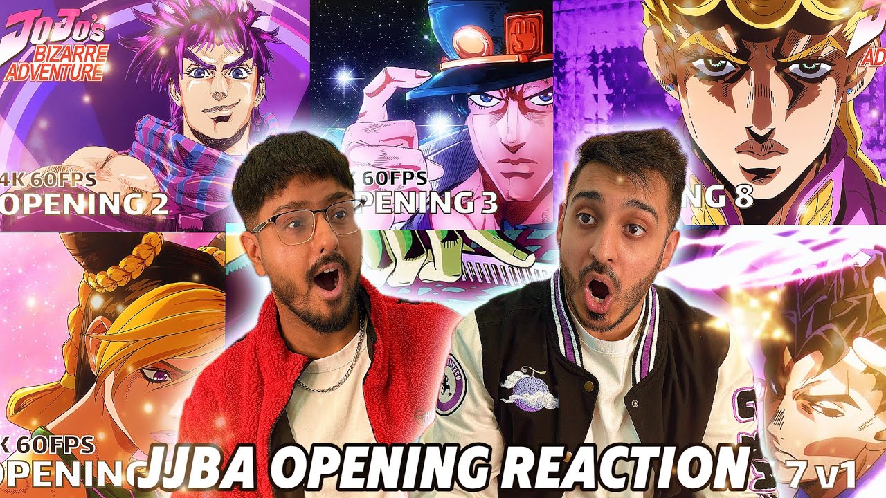 GOATED OPENINGS!!! | FIRST TIME REACTING TO JOJO'S BIZARRE ADVENTURE OPENINGS (1-12)