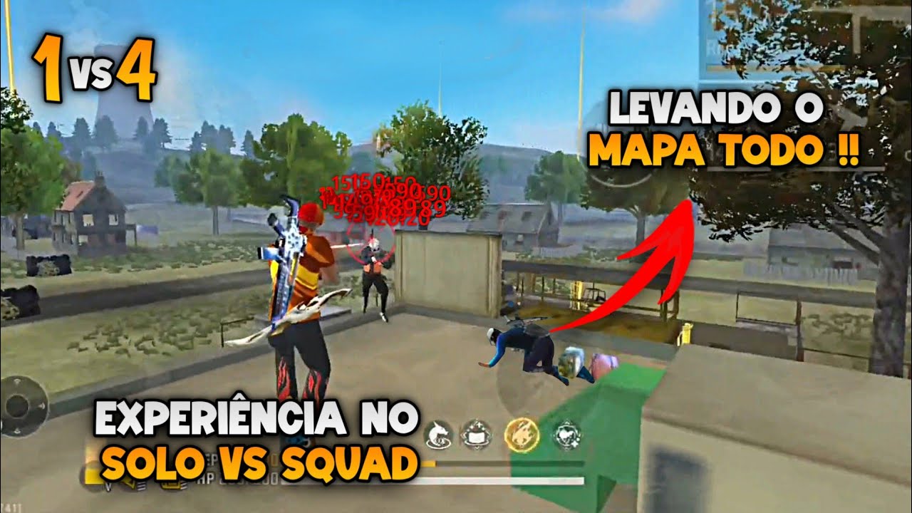 É ASSIM QUE UM JOGADOR EXPERIENTE SE COMPORTA NO SOLO VS SQUAD!! RANQUEADA SOLO VS SQUAD FREE FIRE!!