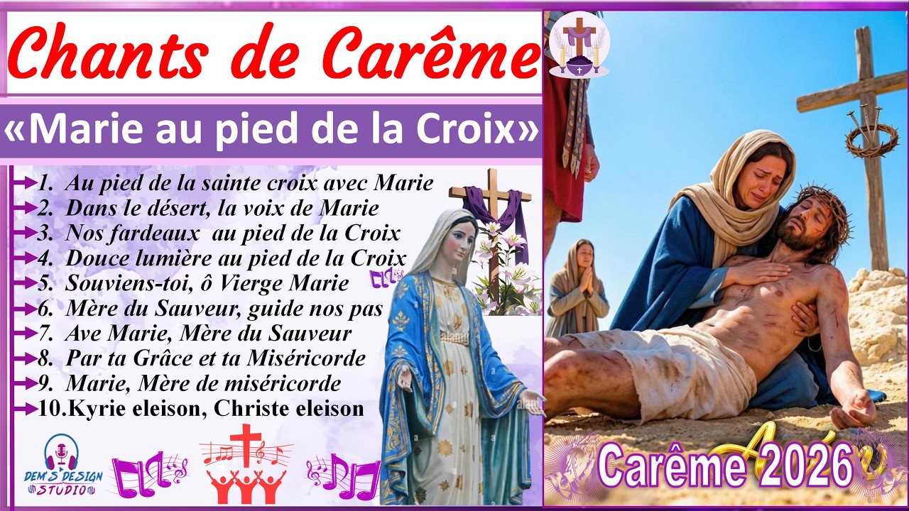 🎵Chants de Carême : Avec Marie au pied de la Croix ➕   #chemindecroix  #Carême, #MusiqueChrétienne