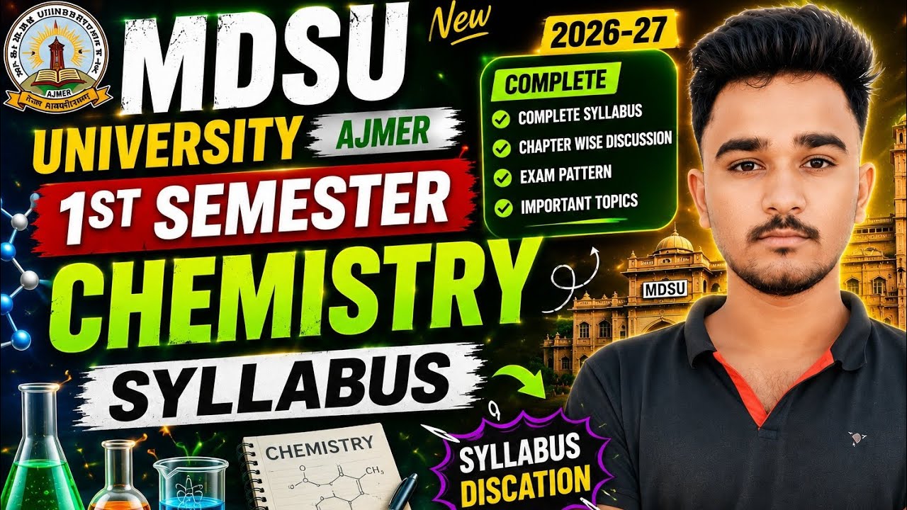 MDSU BSc 1st Sem Chemistry Syllabus 2026-27 | New Pattern + Topics*#mdsu 