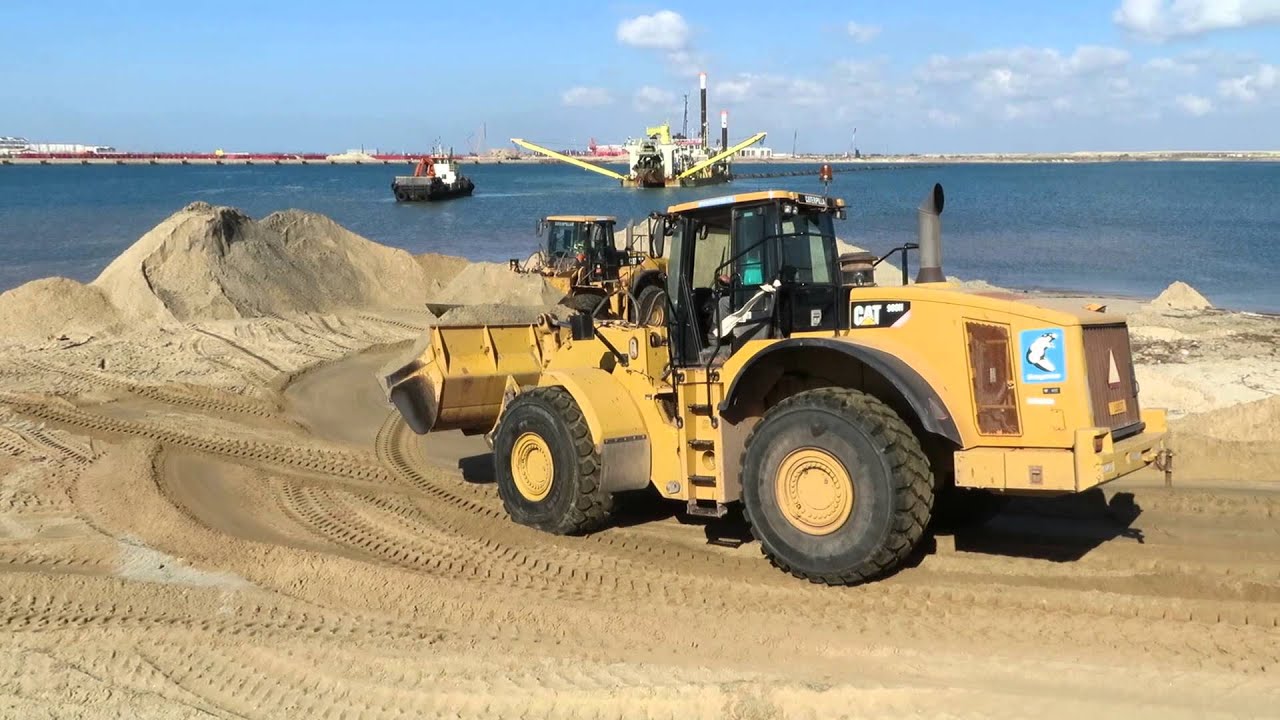 Cat 980H Wheelloader | Transporting sand from the depot | Porto do Açu Brasil