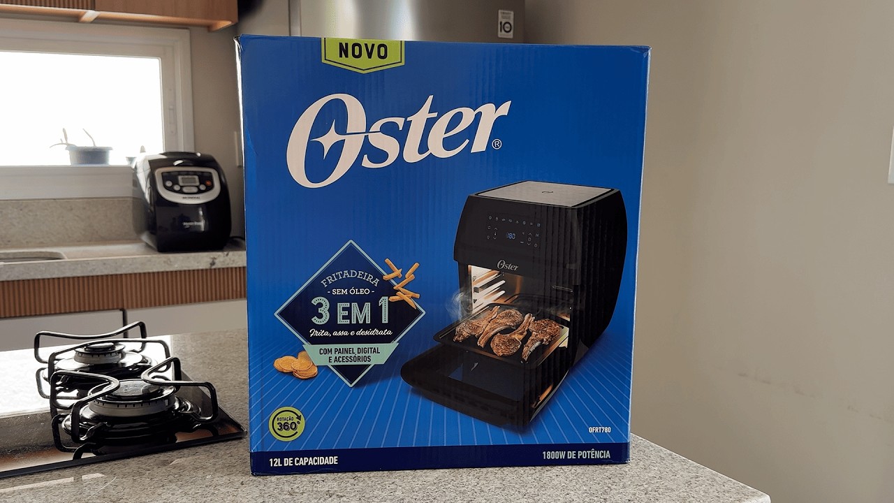 COMPREI a Air Fryer Oster Oven 12L com Forno 😱 Unboxing e Primeiro Uso!