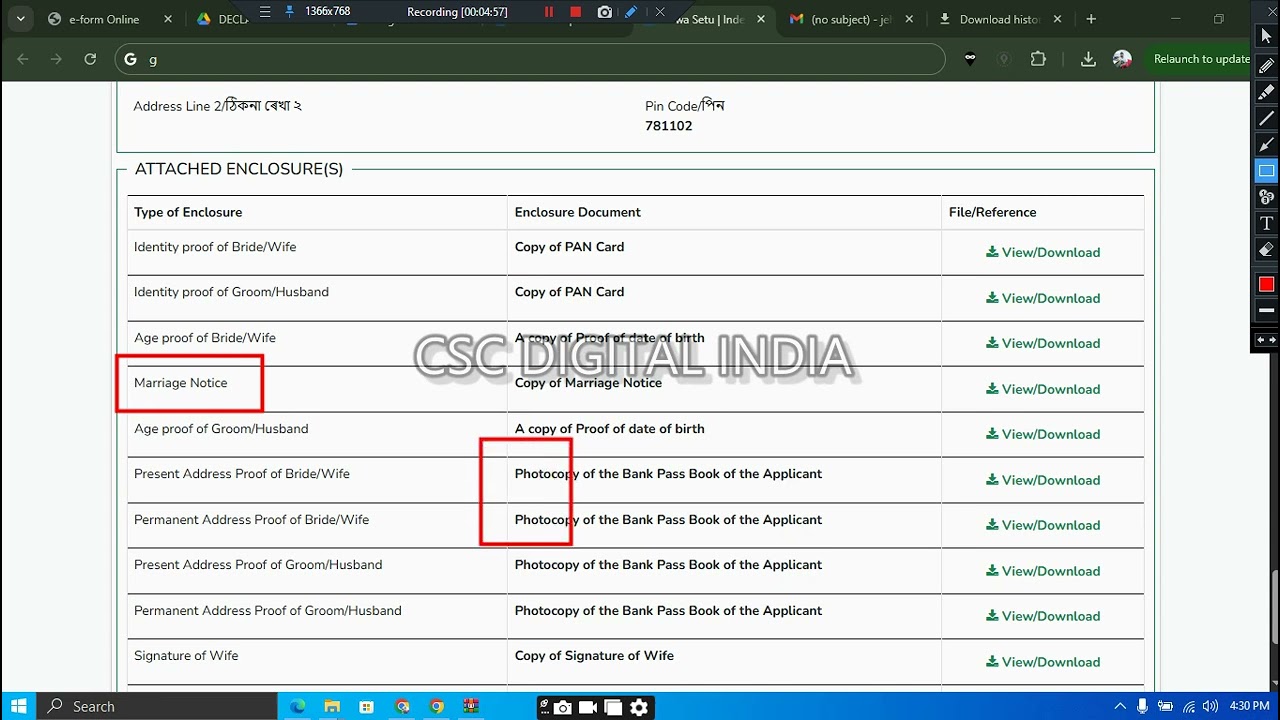 How to apply Marriage Certificate Assam
