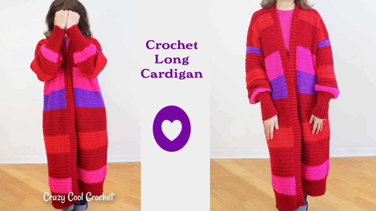 Crochet Long Cardigan - EASY pattern tutorial!