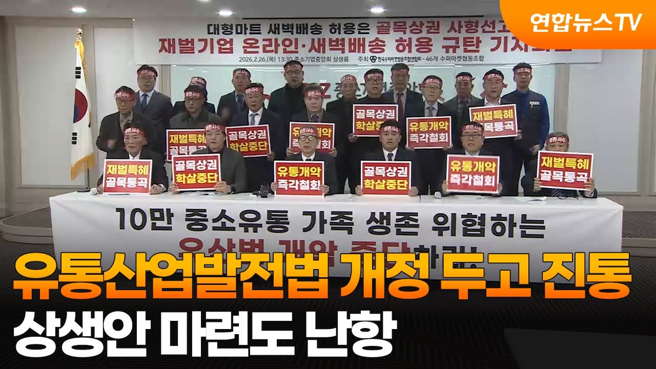 유통산업발전법 개정 두고 진통…상생안 마련도 난항 / 연합뉴스TV (YonhapnewsTV)