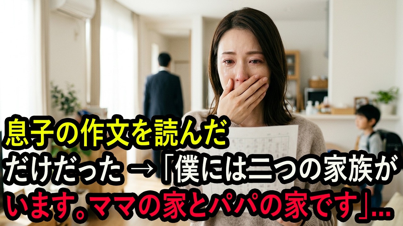 息子の作文を読んだだけだった → 「僕には二つの家族がいます。ママの家とパパの家です」
