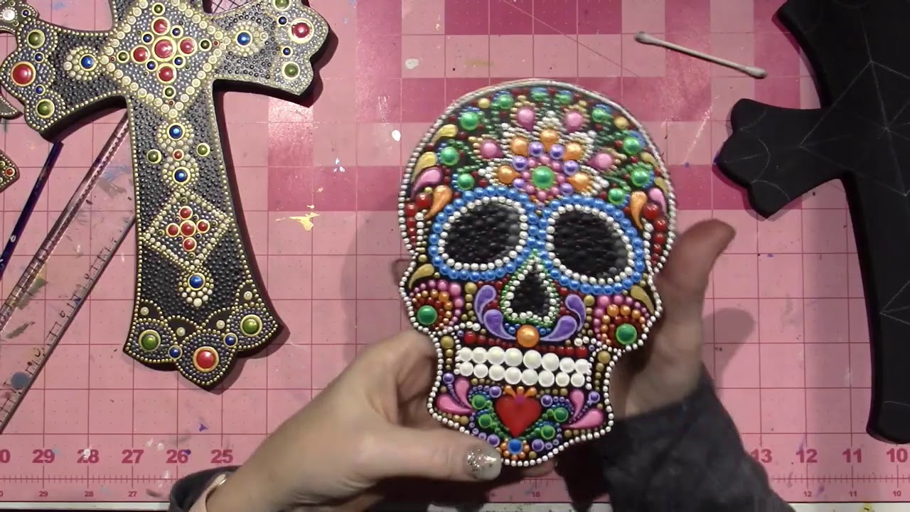 Painting with Dots Tutorial; Large Cross