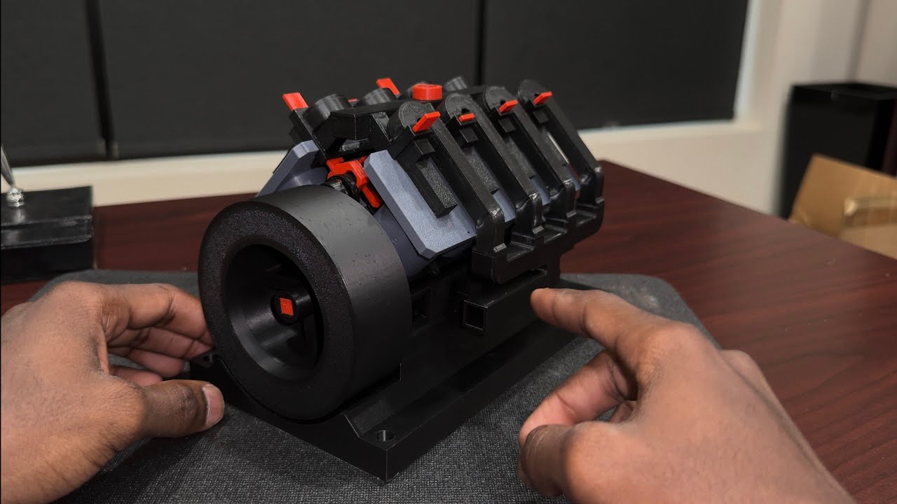 3D Printed V8 Engine With Dual Exhaust Pipes