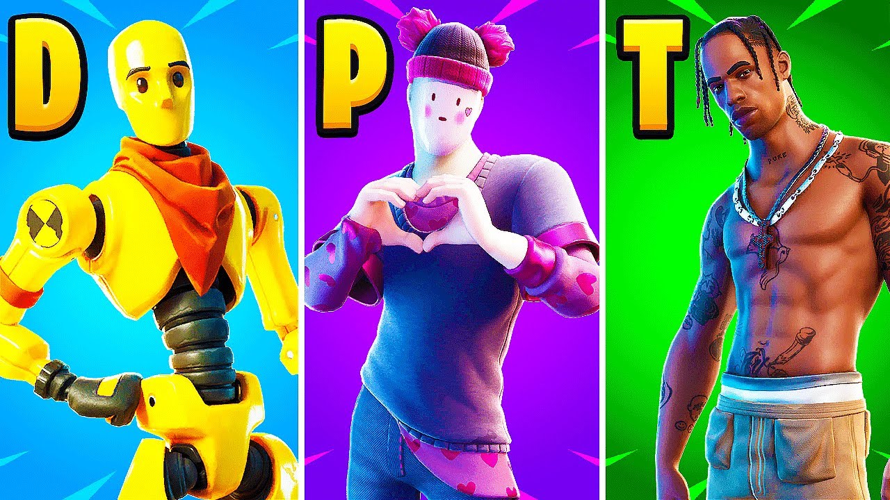 Sweatiest Fortnite Male Skin of Each Letter