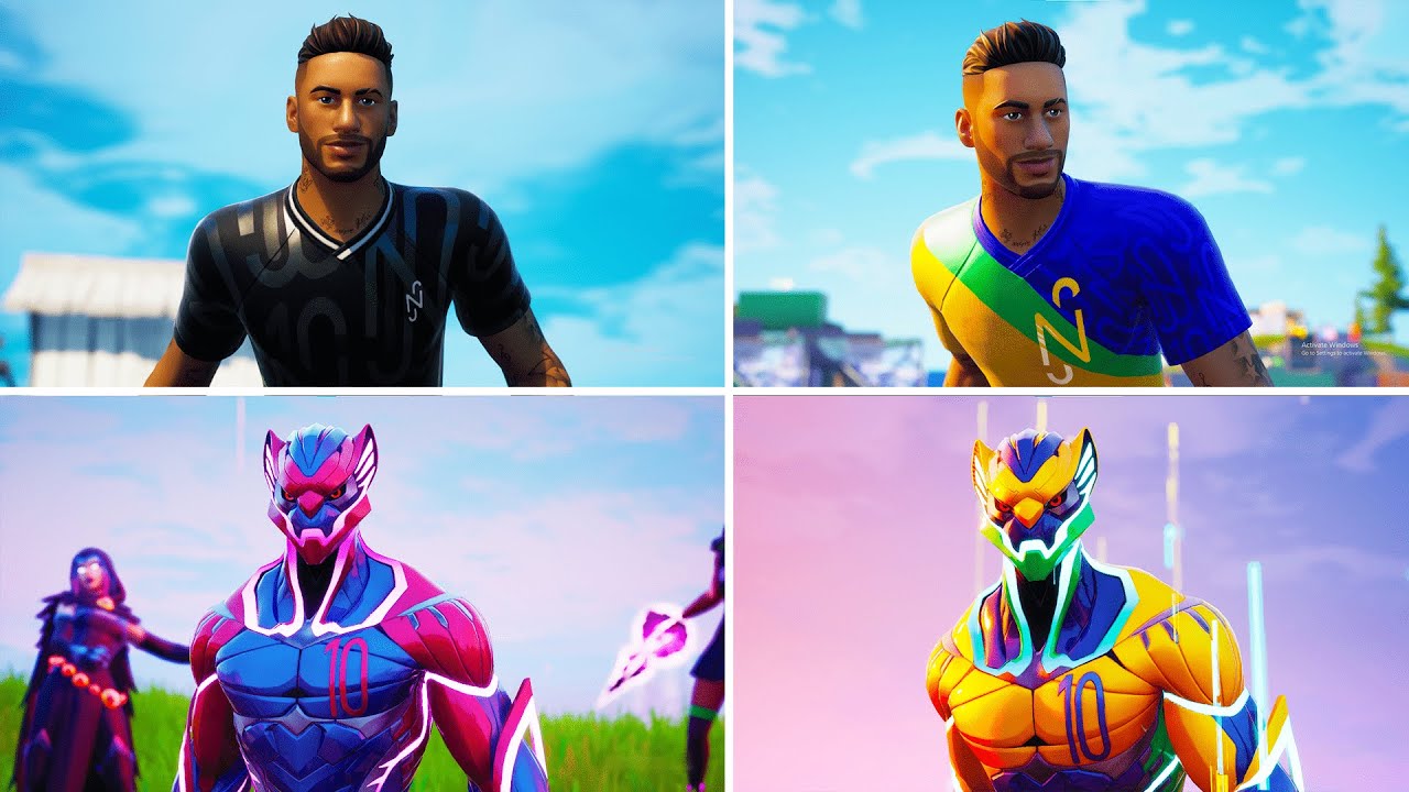 NEYMAR JR SKIN - ALL STYLES GAMEPLAY (Fortnite Season 6)