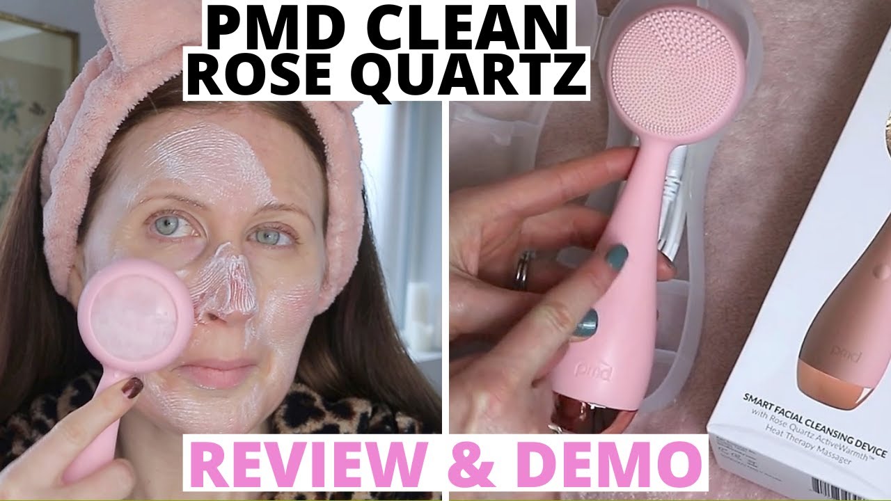 Обзор и демонстрация щетки для очищения лица PMD CLEAN PRO ROSE QUARTZ от черных точек и жирного ...