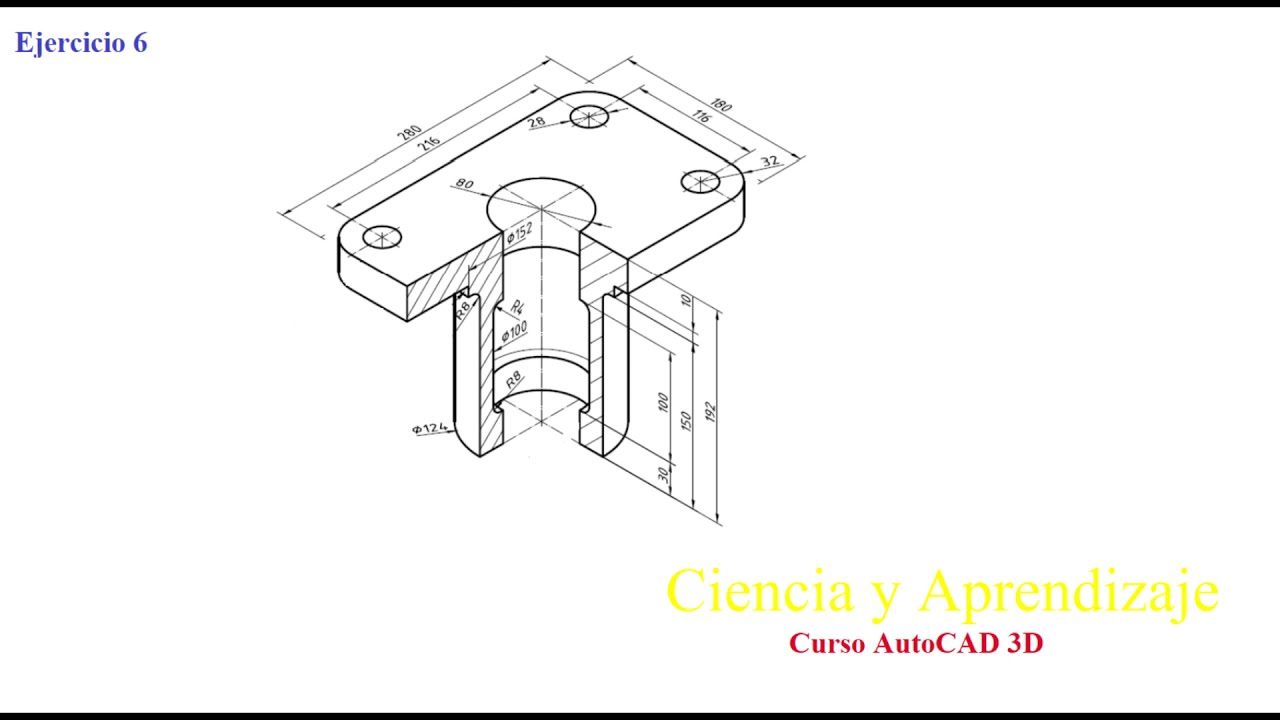 Curso AutoCAD Mechanical 3D. Como usar Presspull, Como usar plano de sección, section plane