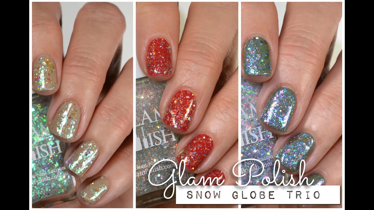 Swatches || Glam Polish Snow Globe Trio | Rikki's Nails