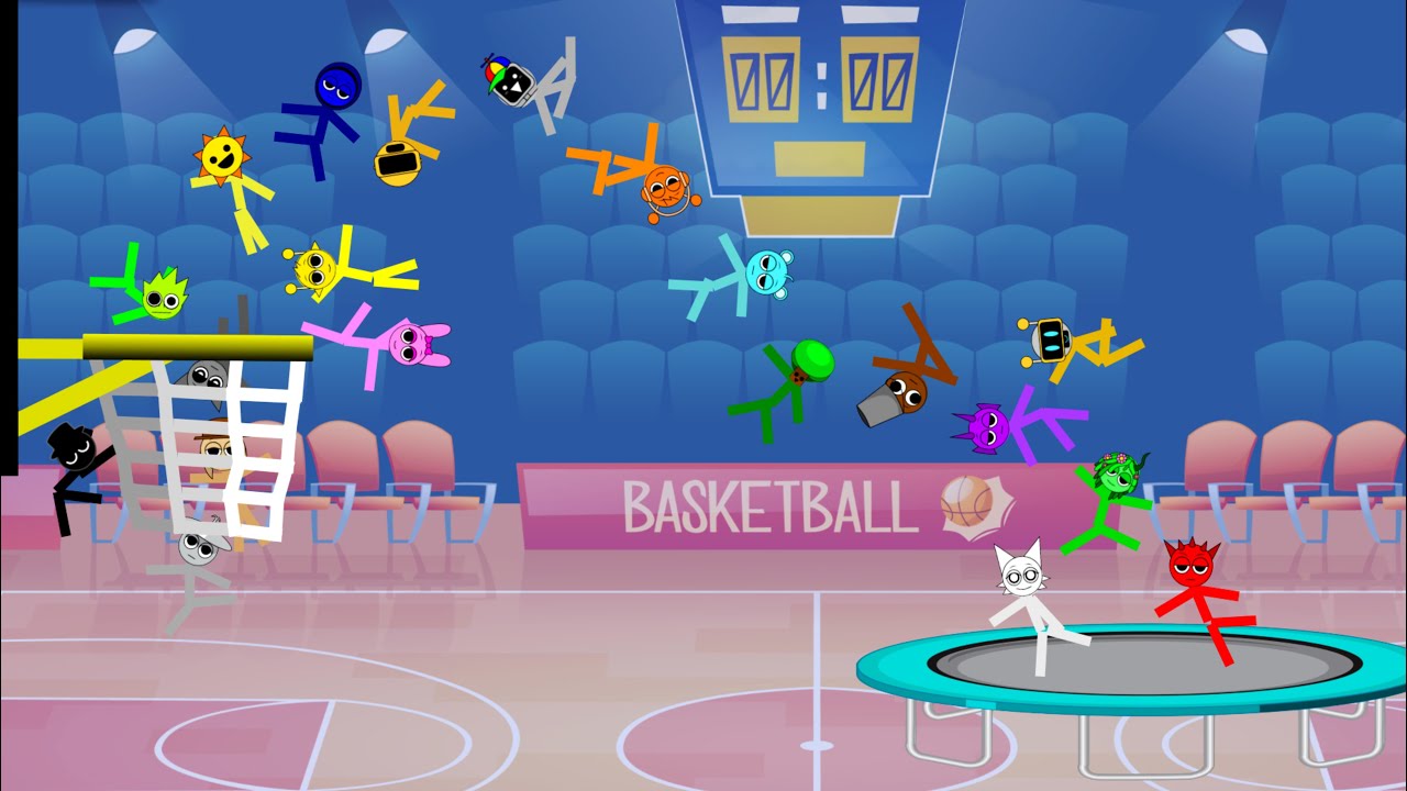 Incredibox Sprunki Race To Basketball Ring in Algodoo │ Level 8.