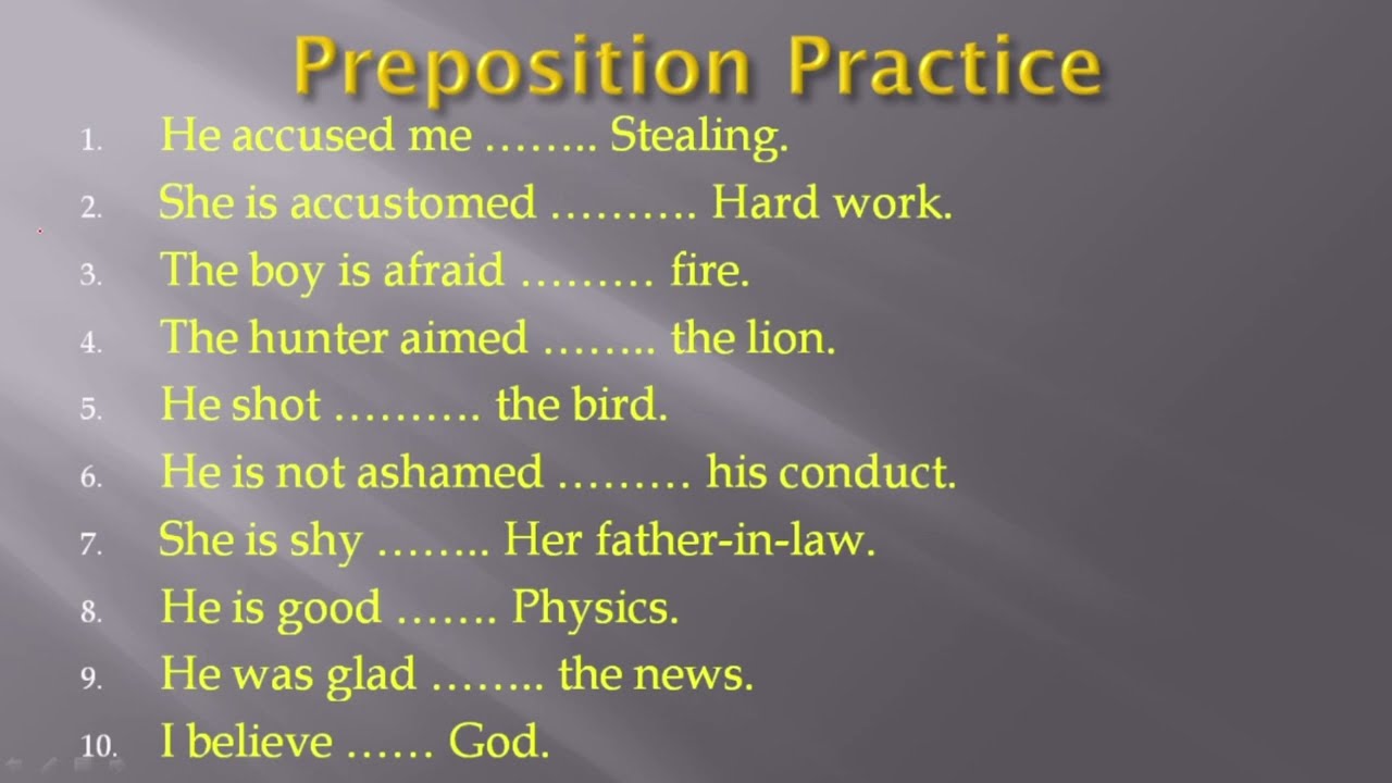 30 Prepositions Practice Sheet | English Grammar | Raghvendra Pal