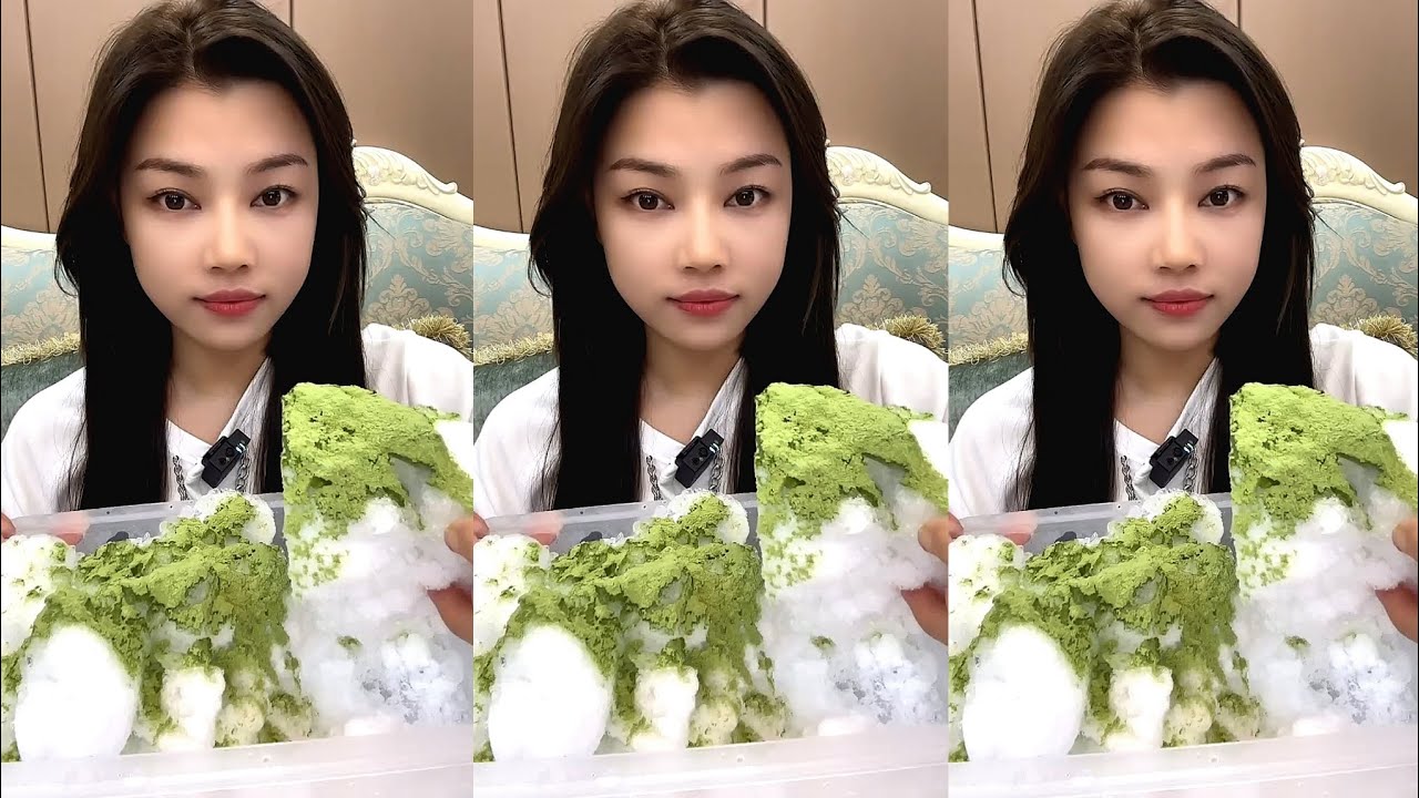ASMR WHITE ICE EATING + MATCHA / ICE EATING