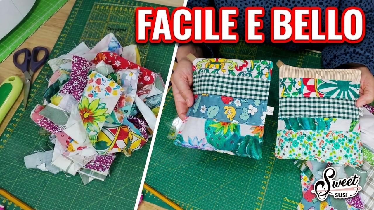 🌹 Tutorial 2508 IDEA regalo Facile con ritagli di stoffa PRESINE cartamodello GRATIS