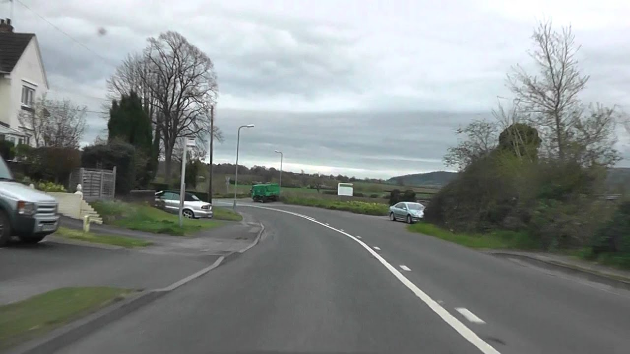Driving On Worcester Road, Three Springs Road, Defford Road & Broad Street, Pershore, England