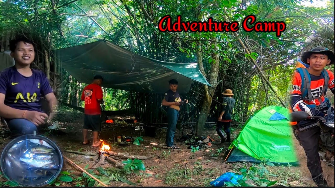 ចូលព្រៃបោះតង់,Ride a motorbike adventure to camp near the water and cook