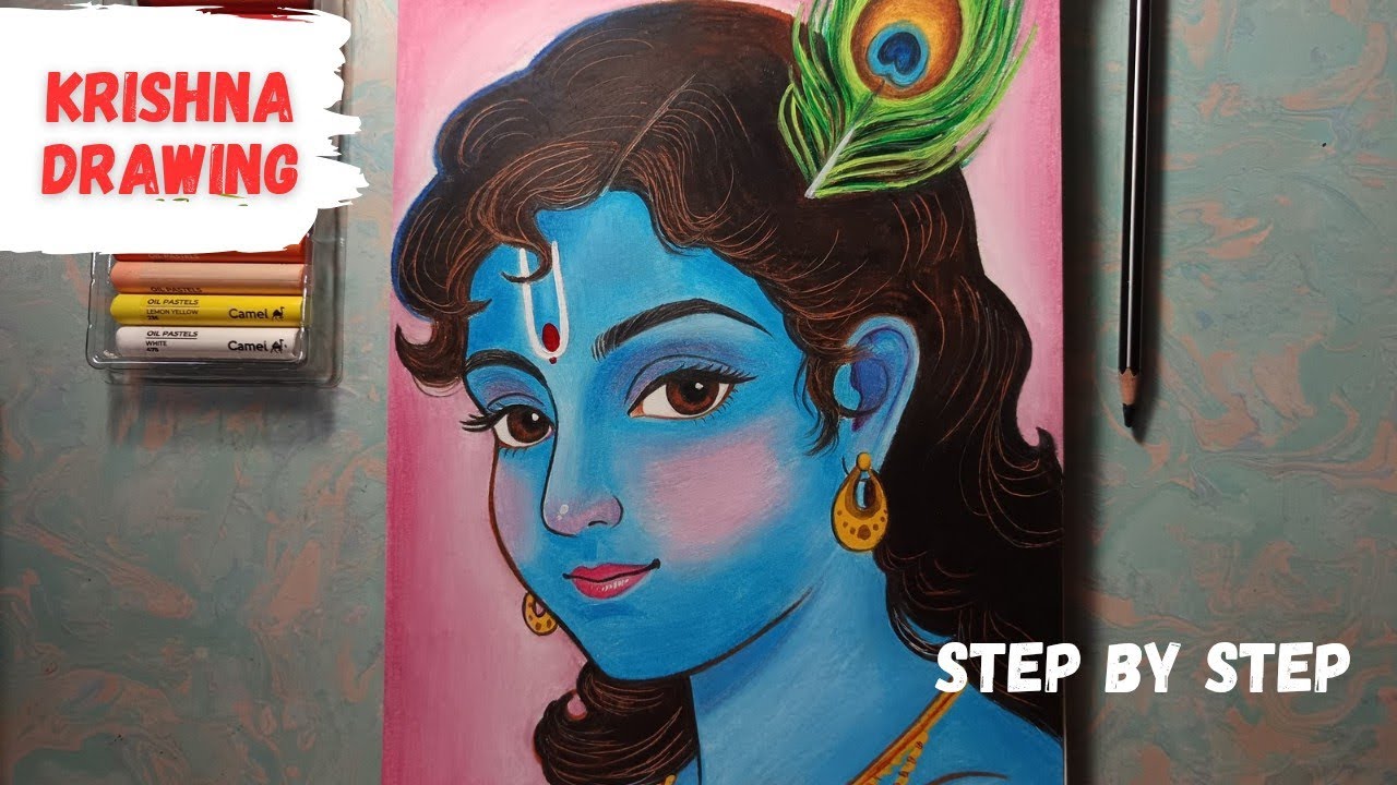 Lord Krishna Drawing,Krishna Drawing, Step By Step Tutorial 😍🙏