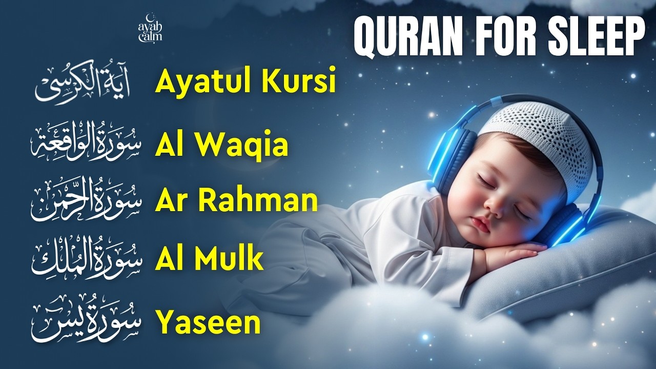 Soothing Quran Recitation for Calm | Fatihah, Ayatul Kursi, Mulk, Yaseen, Rahman, Waqiah
