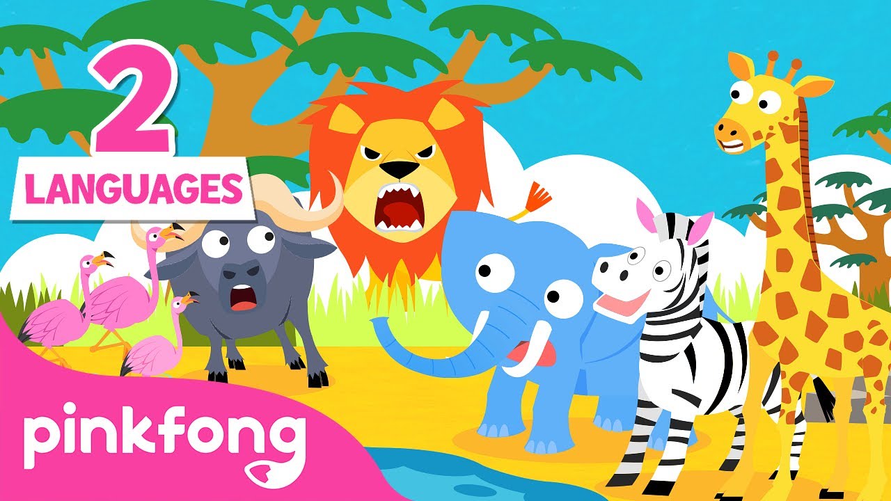 🦁Hakuna Matata in Hindi & English | हकूना मटाटा | Animal Songs | Hindi Rhymes for kids | Pinkfong