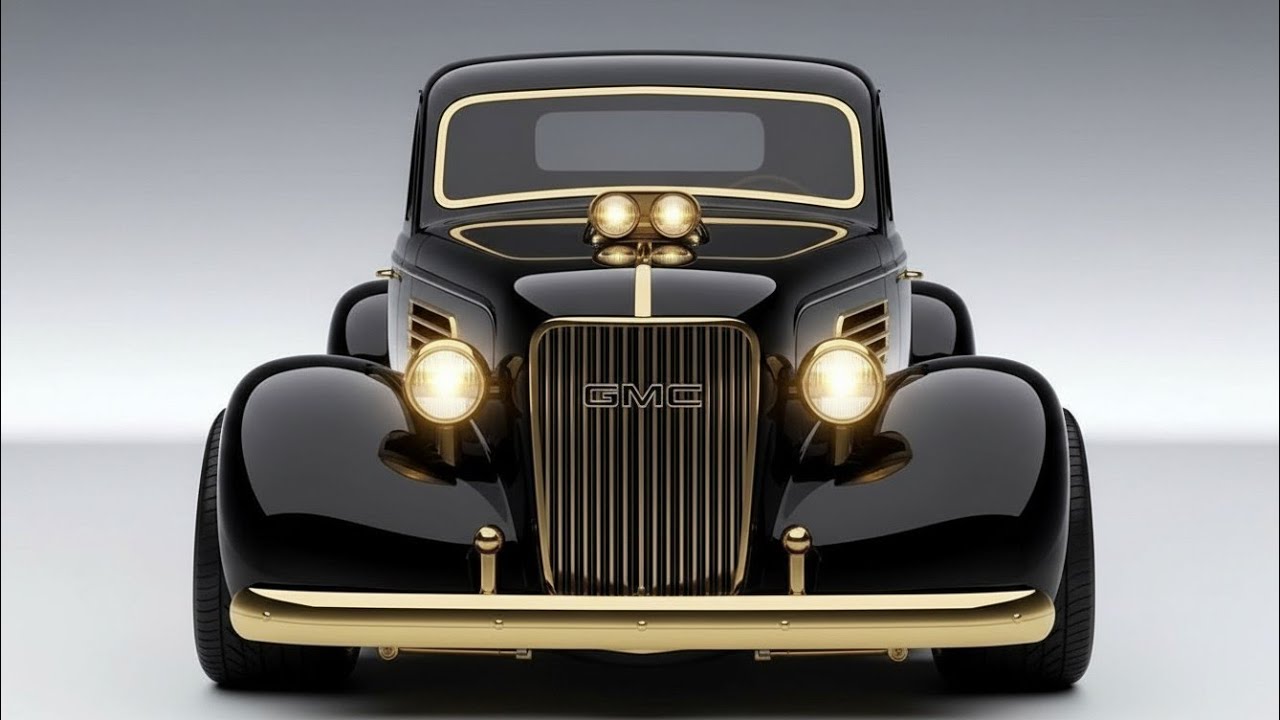 “Black & Gold GMC Classic Beast — Ultimate Retro Luxury Road King”