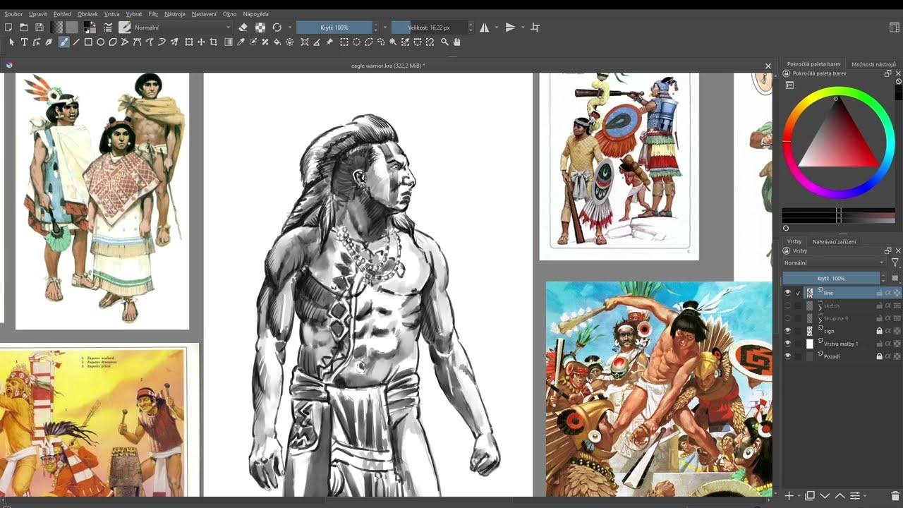 Toltec Eagle Warrior &ndash; Digital Speedpainting | Fantasy Mesoamerican Warrior Design - Part: 1