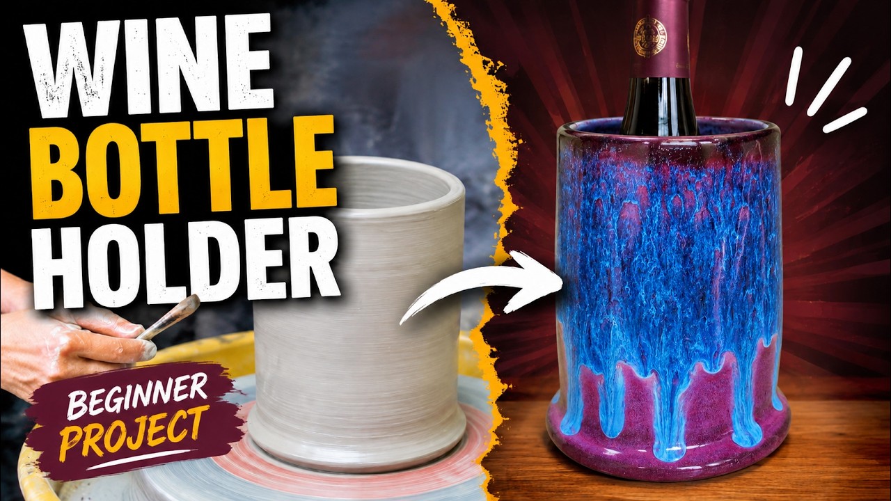 Making a Wine Bottle Holder   Beginner Pottery Wheel Projects # 5