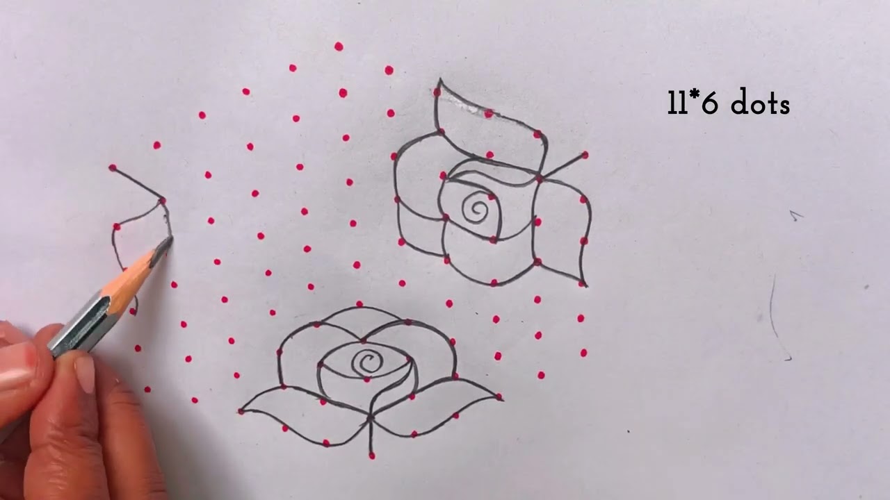 🌸Pongal Special Rose Kolam 11×6 | சங்கராந்தி அழகான Rose Muggulu🌺 தை 1 Kolam | Pandaga Muggulu🌷padi