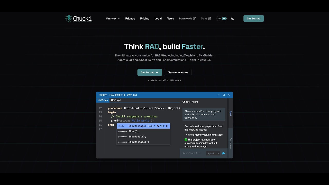 Introducing Chucki: Smart AI IDE Assistance for Delphi & C++Builder