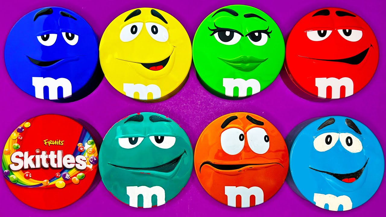 Satisfying Video | Rainbow Unpacking Yummy Skittles and M&M'S Candy From Special Containers ASMR