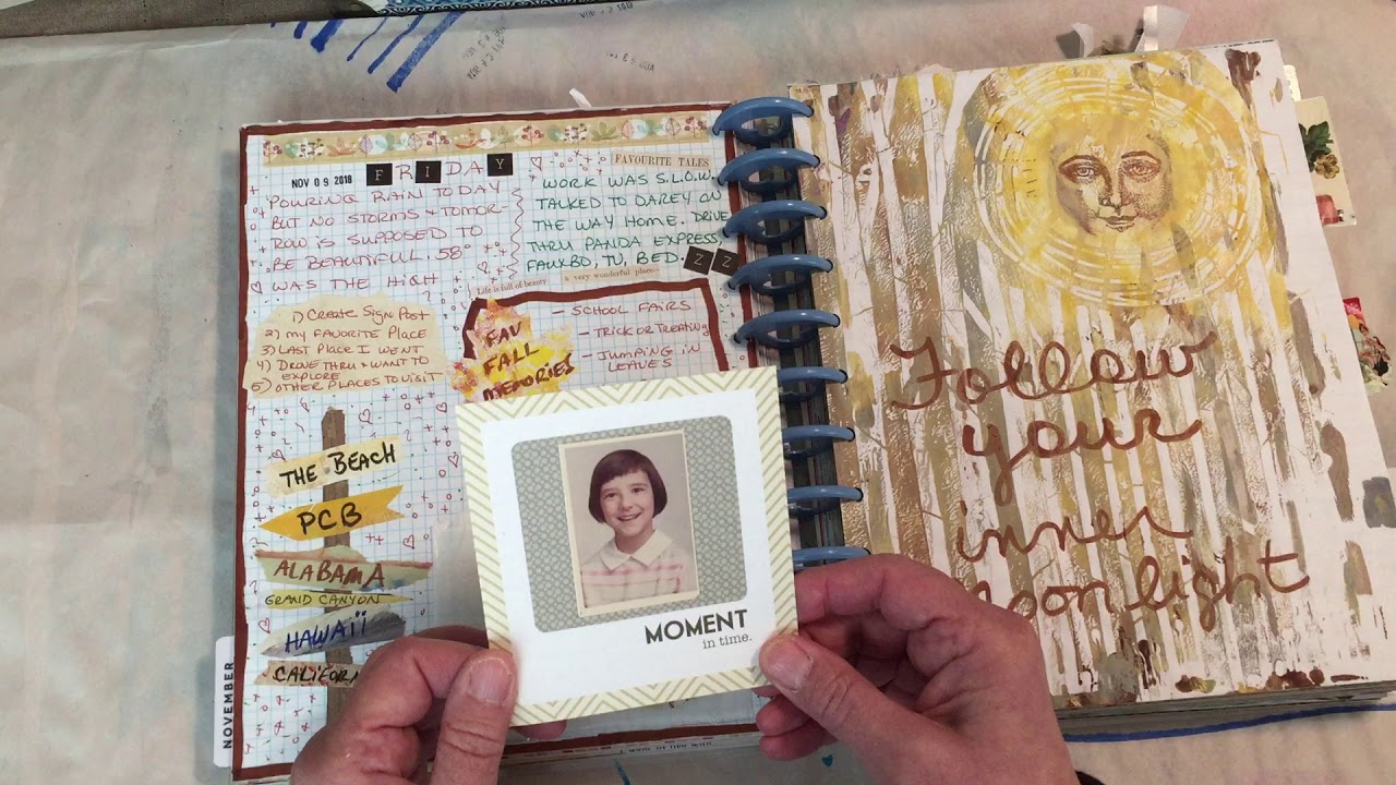 Debbie's Journals Flip #43 - leaves, geography prompts, and patriotic page