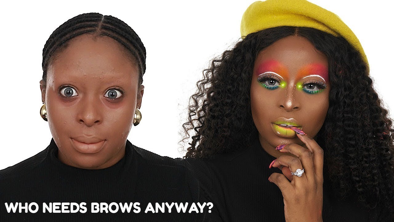 NO BROWS COLORFUL EYESHADOW TUTORIAL