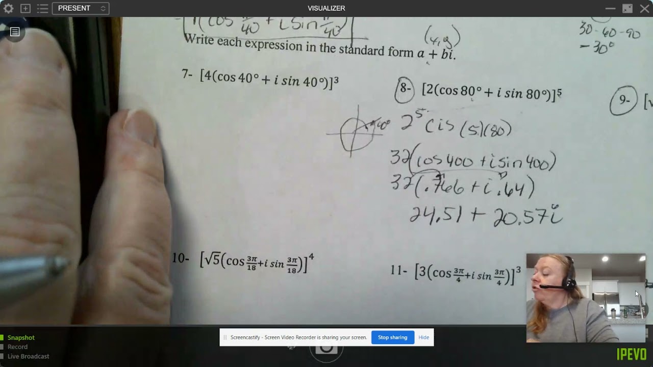Complex Calculations (Honors Only) Sec 3