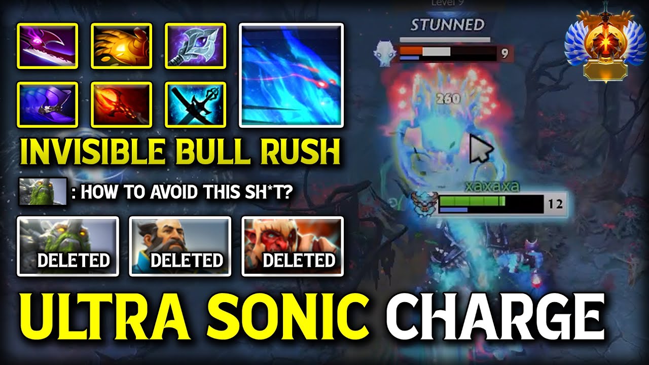 ULTRA SONIC CHARGE SPEED OFFLANE SPIRIT BREAKER With Invisible Bull Rush 100% Nowhere is Safe DotA 2
